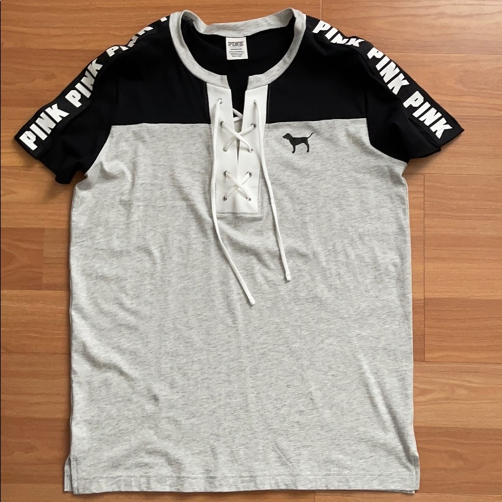 Victoria Secret PINK shoe string “V” neck